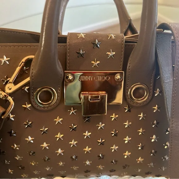 Jimmy Choo Riley Small Star Studs Leather Handbag - Picture 3 of 9